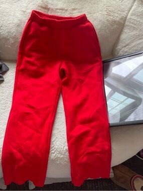 Red Women's Fleece Sweatpants - Cozy Everyday Joggers